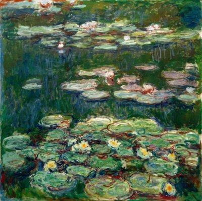 Weiße und gelbe Seerosen von Claude Monet